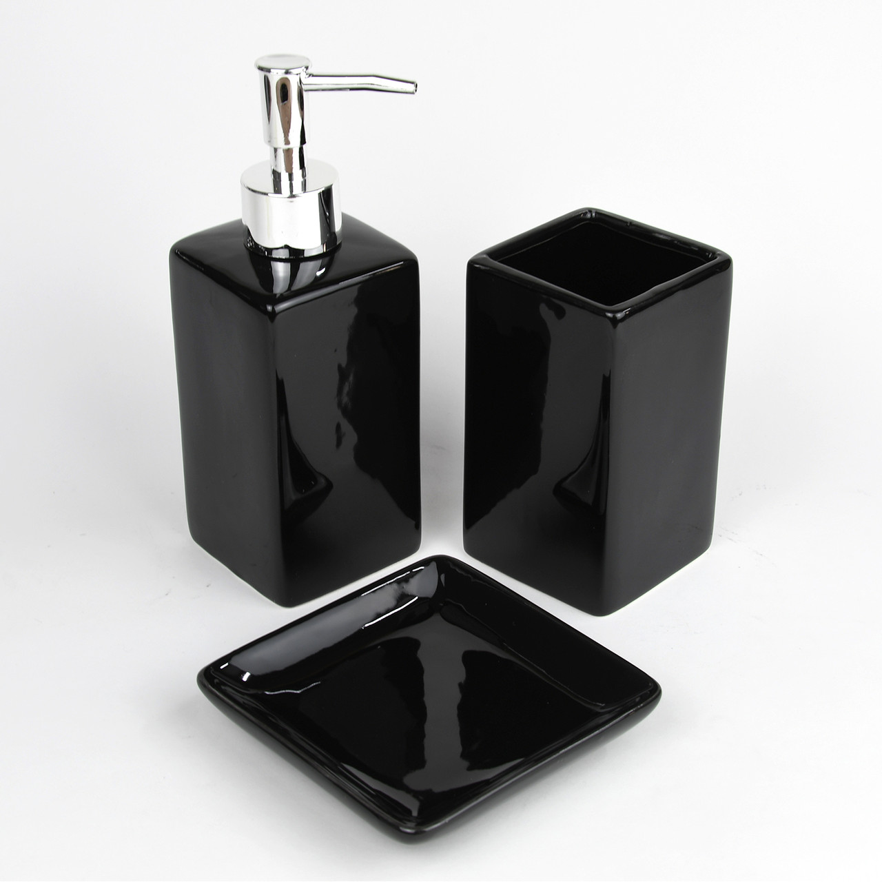 Керамический набор аксессуаров для ванной комнаты DW15600B Черный