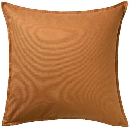 Чехол на подушку 50х50 ГУРЛИ коричнево-желтый ИКЕА, IKEA, фото 2