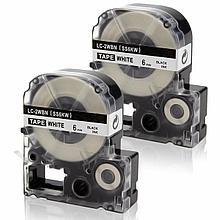 Картридж (LC-2WBN) для Epson LabelWorks LW-300, LW-400 (лента 6mmx8m) ,черный на белом