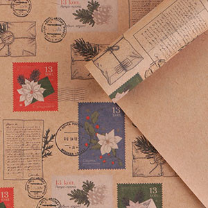 Крафтбумага Почтовые марки, 50х70 см. - фото 1 - id-p106526058