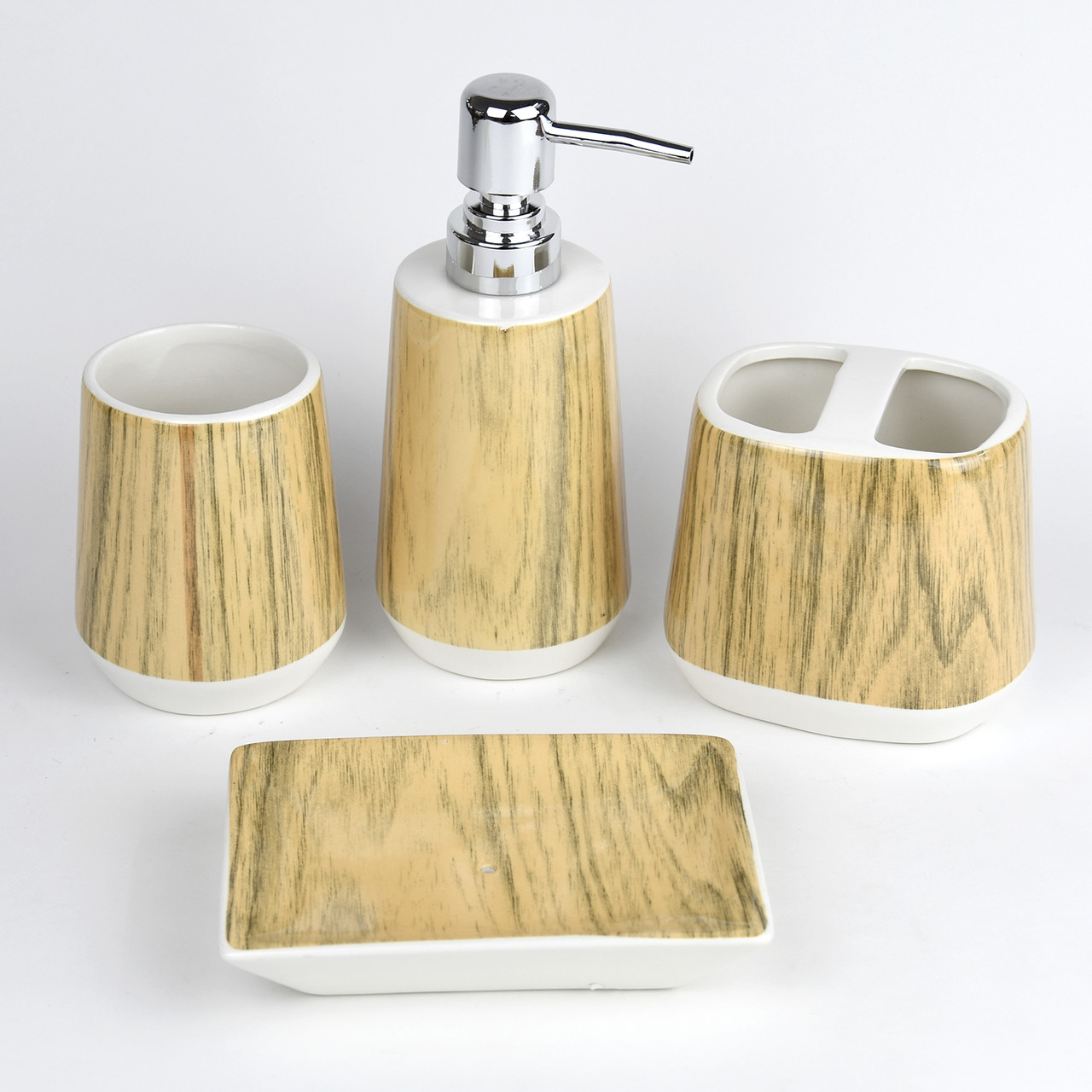 Керамический набор аксессуаров для ванной комнаты DW1715510Y Светло-коричневый - фото 1 - id-p106526792