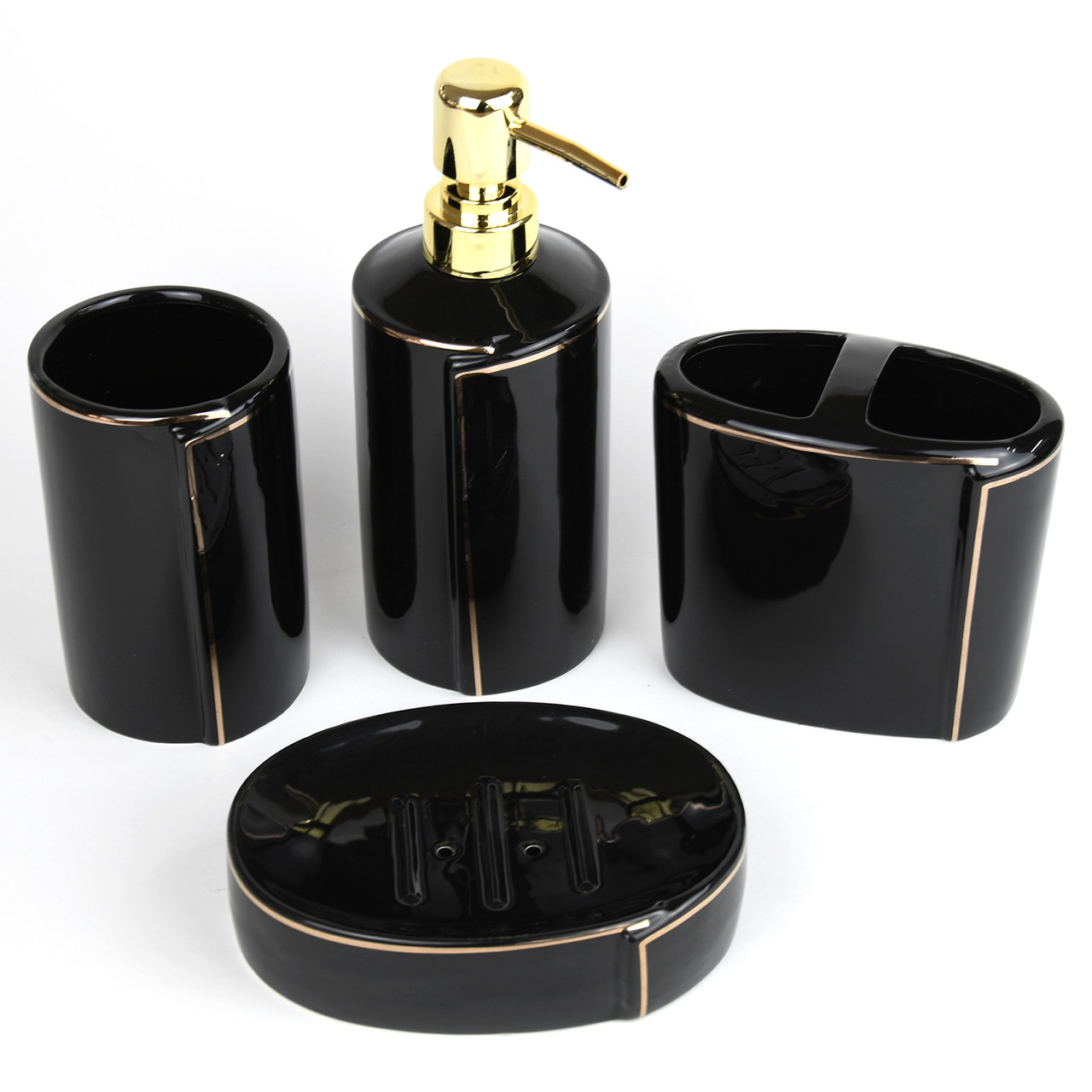 Керамический набор аксессуаров для ванной комнаты DW17181B Черный