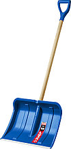 Снеговая лопата ЗУБР АЛЯСКА 500 мм пластиковая с алюминиевой планкой, деревянный черенок, V-ручка