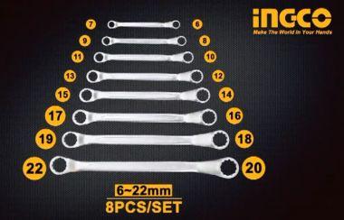 Набор гаечных накидных изогнутых ключей INGCO HKSPA3088 - фото 4 - id-p106527524