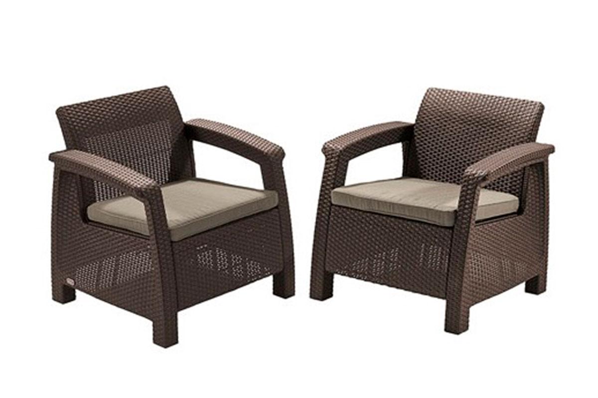 Keter, Россия Комплект мебели Corfu Russia duo (2 кресла), коричневый