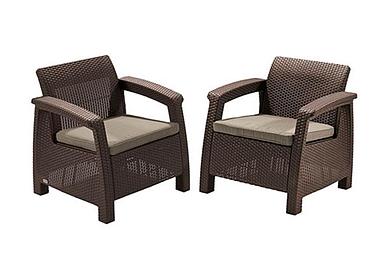 Keter, Россия Комплект мебели Corfu Russia duo (2 кресла), коричневый