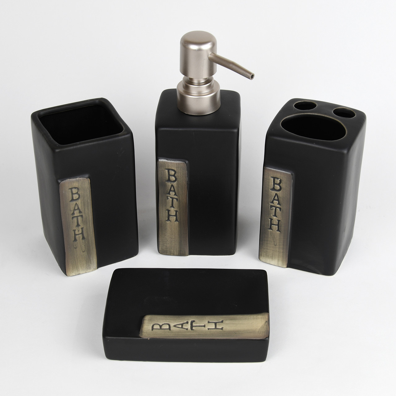 Керамический набор аксессуаров для ванной комнаты HZ008B Черный