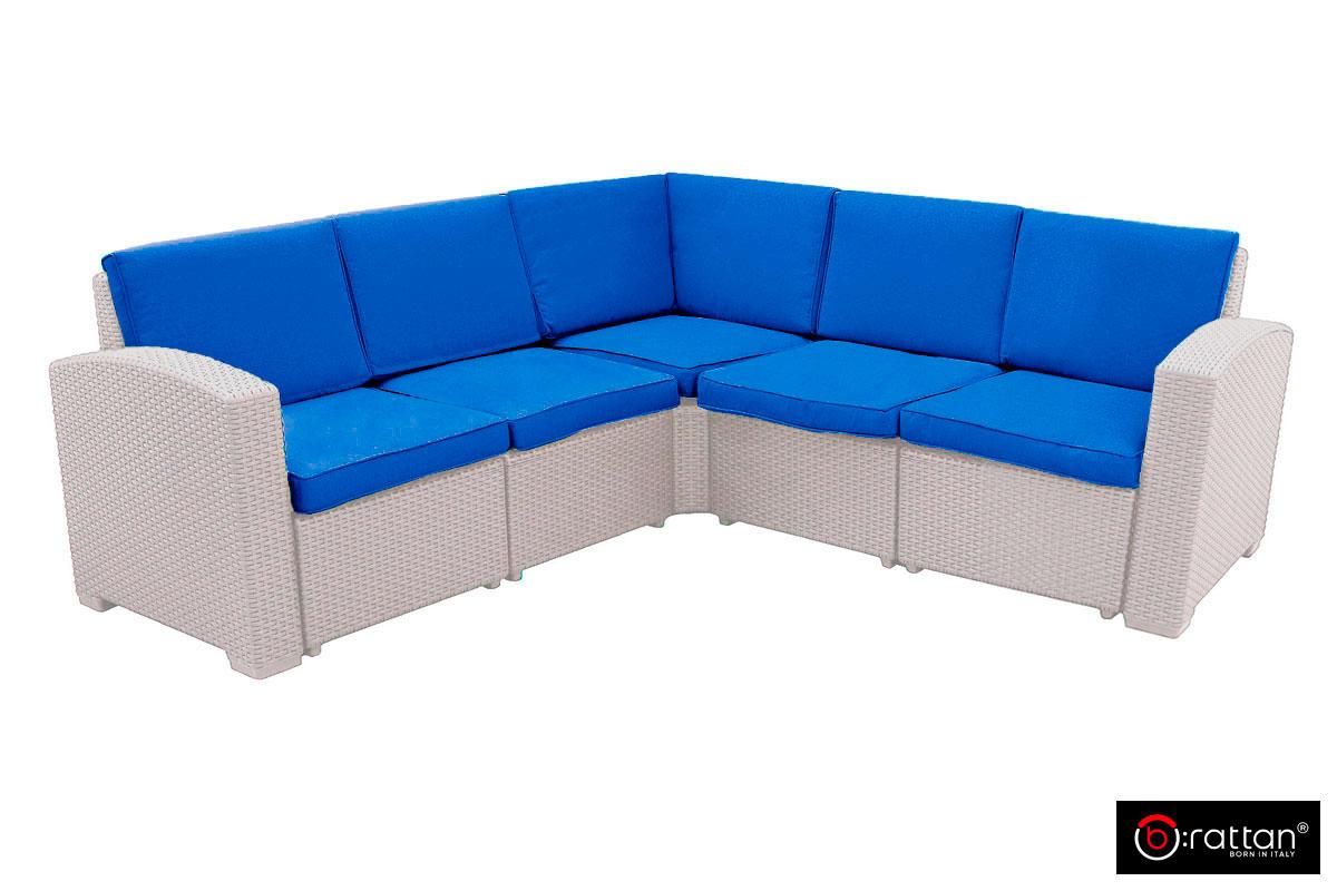 B:Rattan Комплект мебели Rattan Premium Corner, серый - фото 2 - id-p106527879