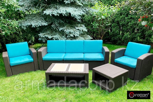 Комплект чехлов на подушки для мебели Rattan Premium, нео изумруд, фото 4