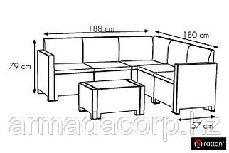 Комплект мебели NEBRASKA CORNER Set (углов. диван, столик), белый, фото 5
