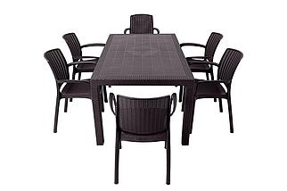 Gardeck Комплект мебели Barcelona Set, венге (6 стульев Jersey венге/1 стол Fiji венге), фото 2