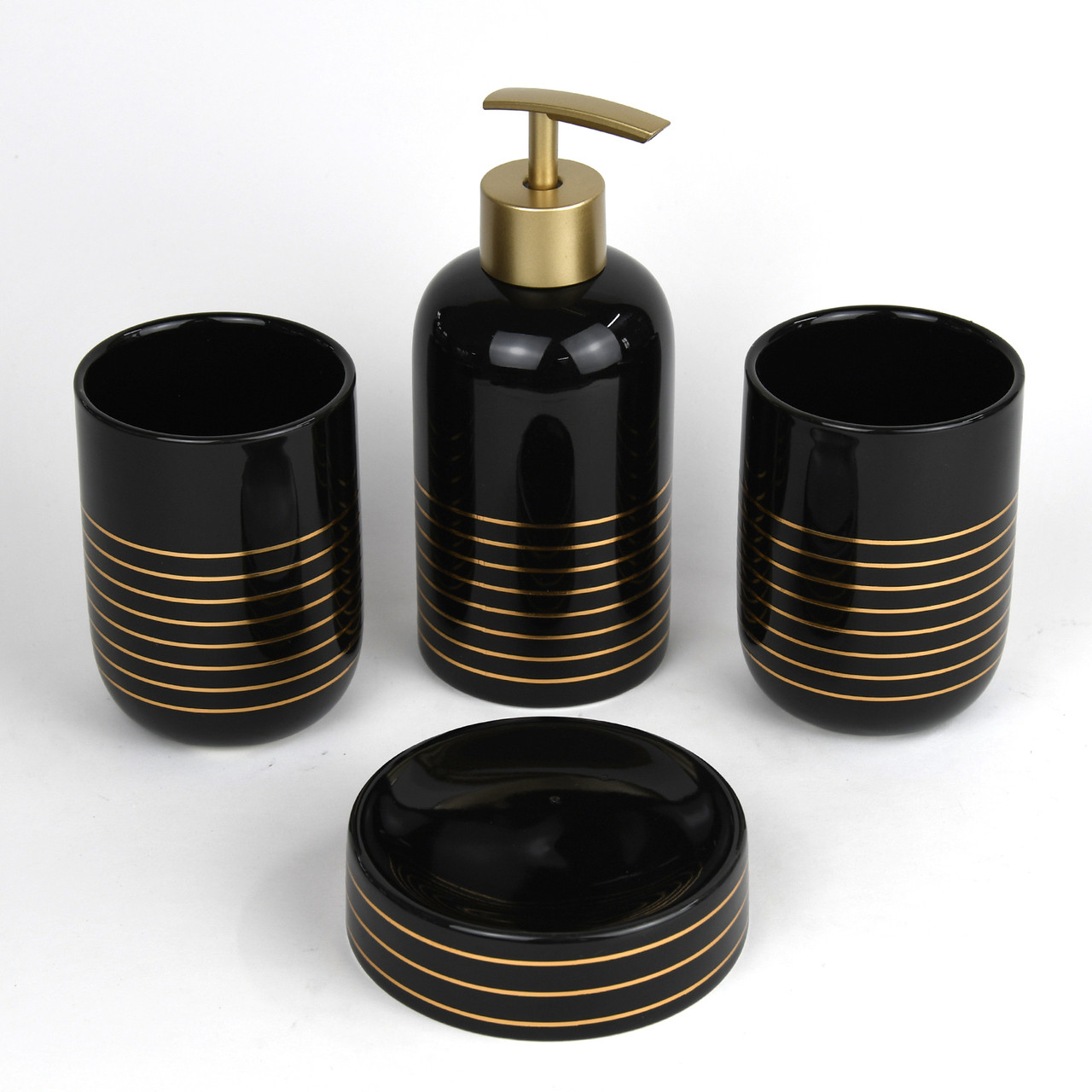 Керамический набор аксессуаров для ванной комнаты KA012B Черный