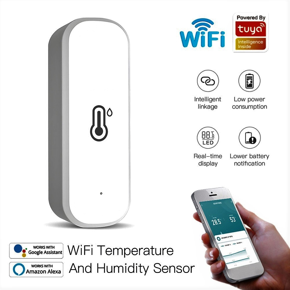 Датчик беспроводной температуры и влажности Wi-Fi Tuya, фото 1