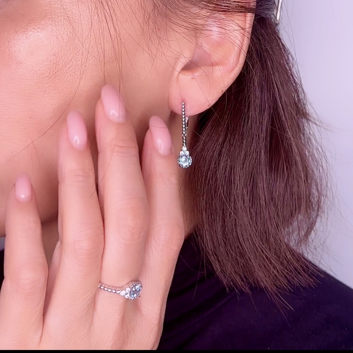 Кольцо из родированного серебра с празиолитом. Размер кольца - 18 - фото 7 - id-p106281695