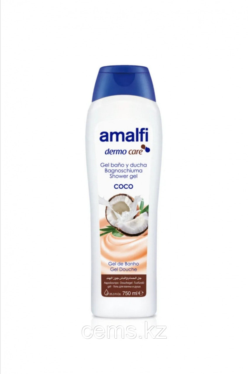 AMALFI гель для ванн и душа Кокосовый "Cocunut Milk", для всех типов кожи 750мл