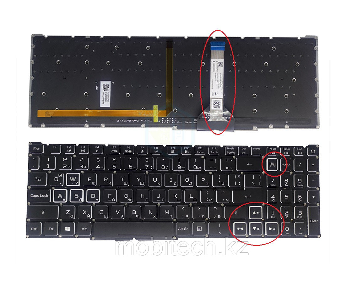 Клавиатуры Acer Nitro 5 AN515-57 AN515-56 AN515-45 AN517-52 RGB клавиатура c RU/ EN раскладкой, c подсветкой
