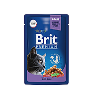 Brit Premium Adult Cod Fish кусочки для кошек треска в соусе ,85гр