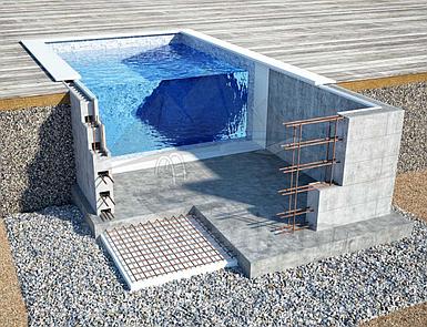 Блочный пленочный бассейн 12х6х1.6м