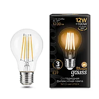Лампа Gauss Filament А60 12W 1200lm 2700К Е27 LED 1/10/40