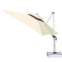 Зонт квадратный "Комфорт Lux" с вентиляцией (4х3м), бежевый БЕЗ КАМНЕЙ