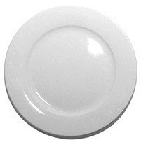 Тарелка круглая плоская с бортом D = 18 см  7" из белого фарфора