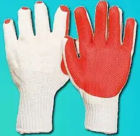 Рабочие перчатки х/б бело-оранжевые
