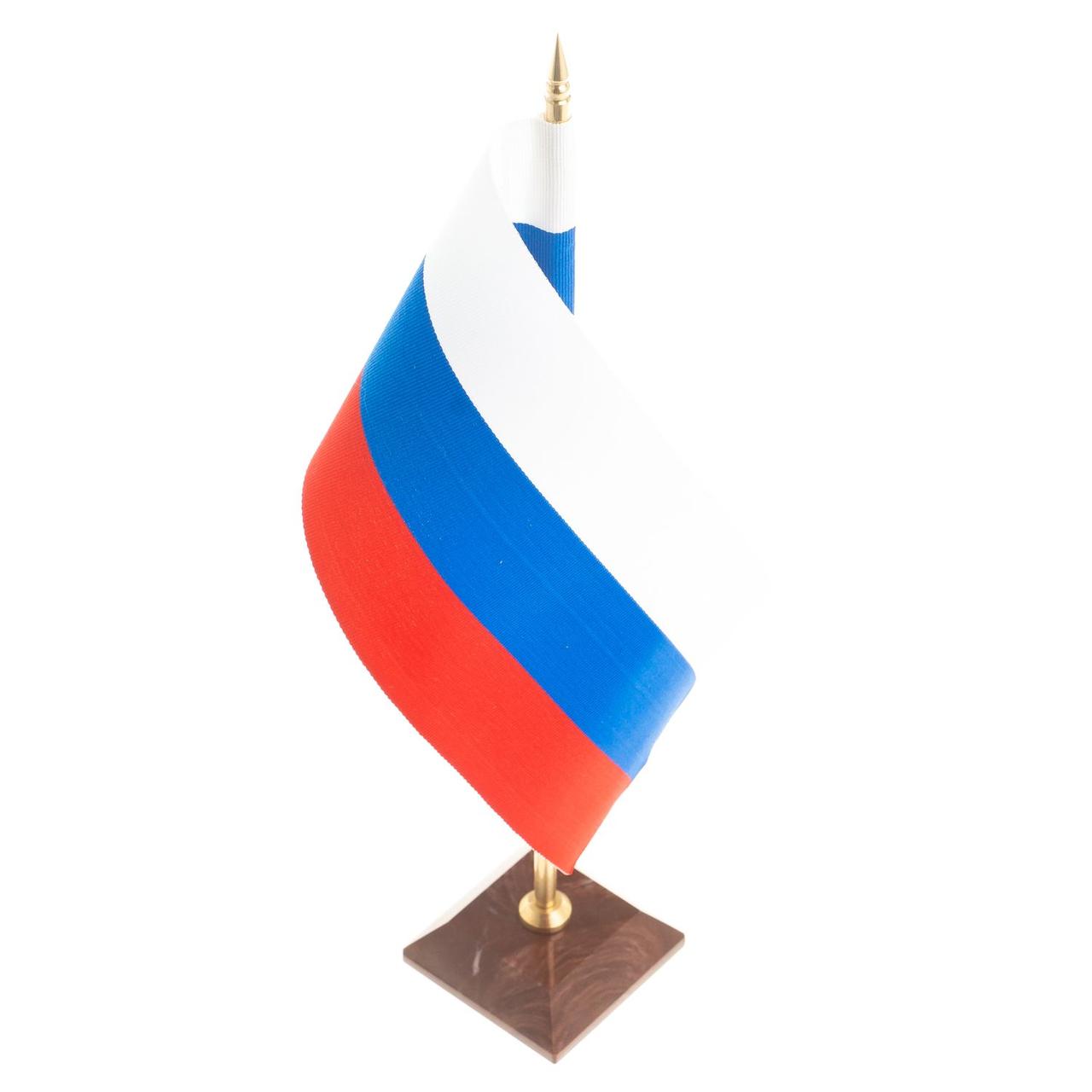 Флагшток с флагом Российской Федерации на подставке из лемезита - фото 2 - id-p95701285