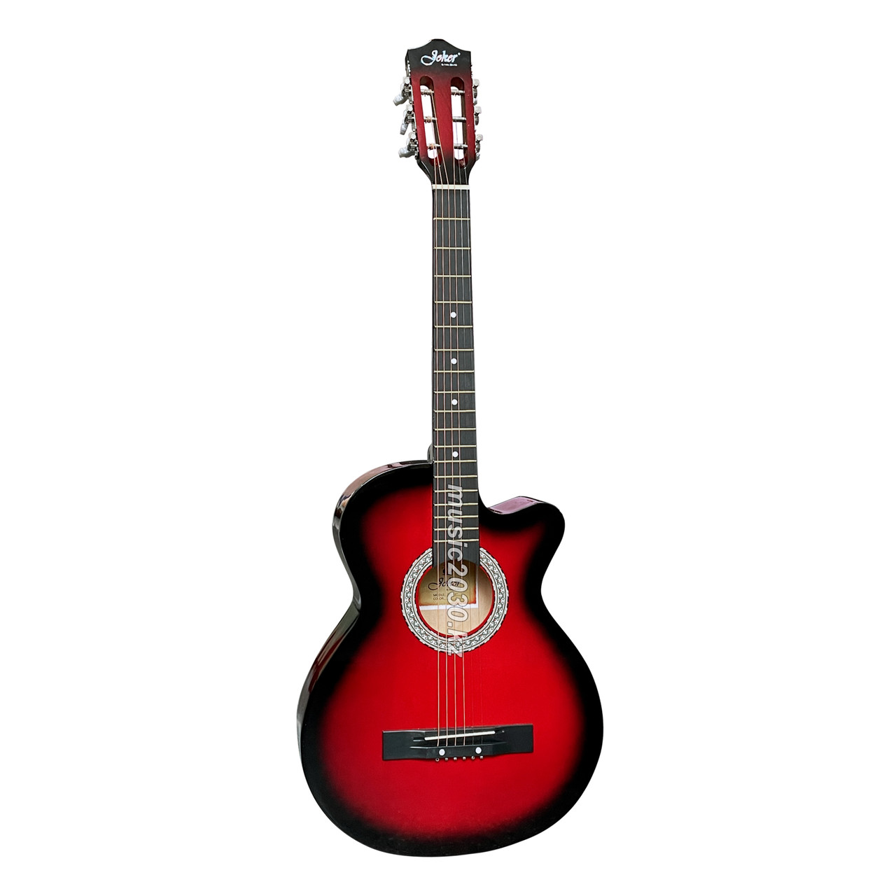 Акустическая гитара, с вырезом, красная, Joker 38C-10T-RDS
