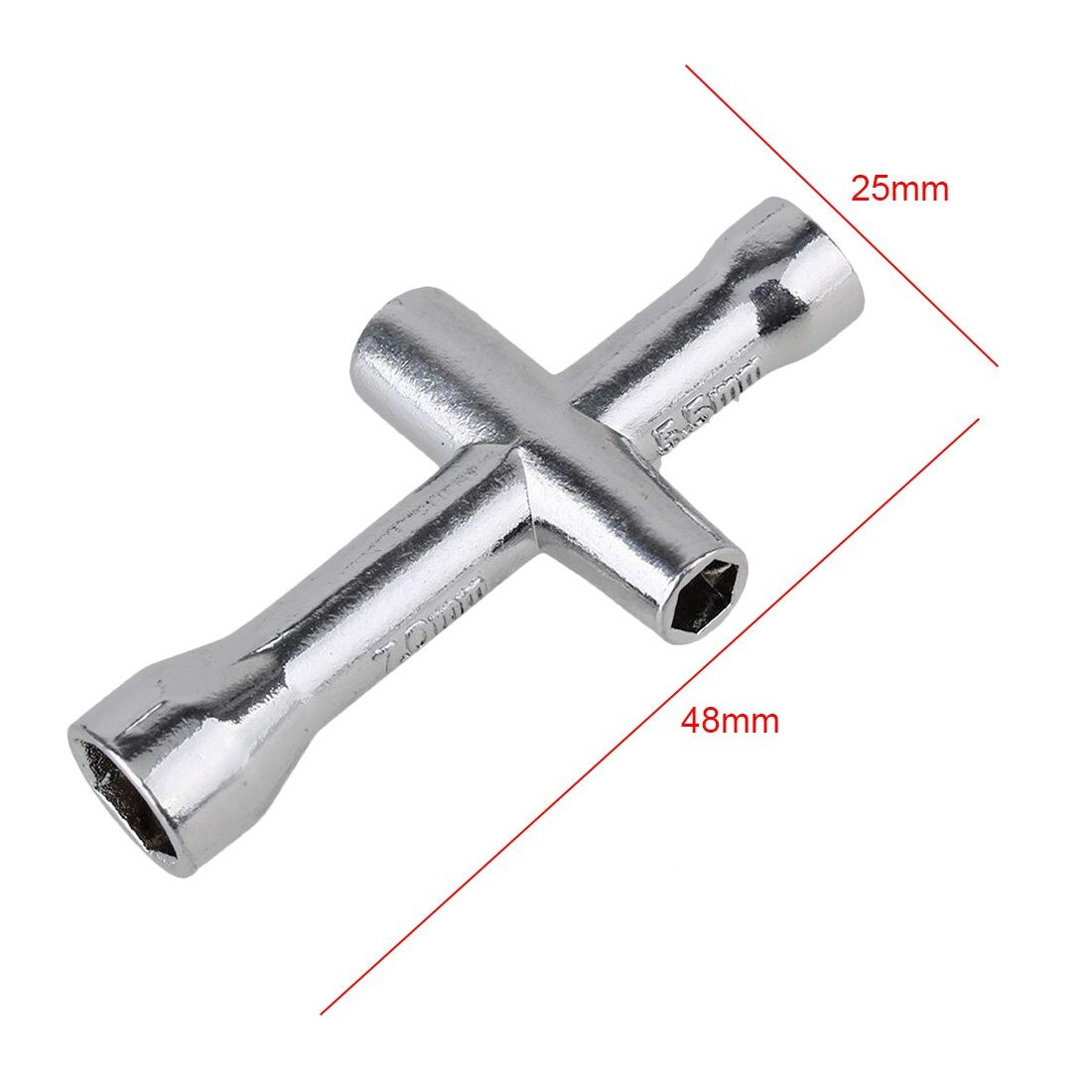 Торцевой шестигранный крестовой мини ключ для винтов и гаек 4 мм/ 5 мм/ 5,5 мм/ 7 мм - фото 7 - id-p106552314