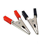 Зажим Крокодил 33 мм (красный + чёрный) комплект для мультиметра и проводов, фото 2