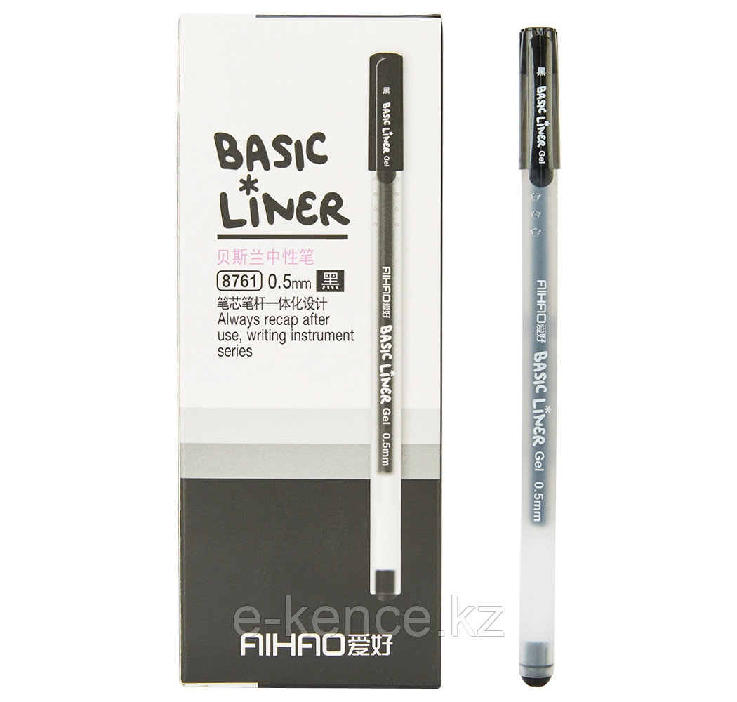 Ручка гелевая линер 0,5мм черная - фото 1 - id-p106340223