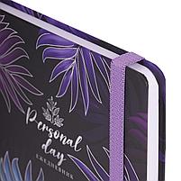 Ежедневник недатированный с резинкой А5 (145х203 мм), BRAUBERG, твердый, фольга, 128 л., "Tropical", фото 4