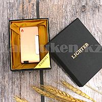 Подарочная зажигалка газовая сувенирная Lighter бронзовый цвет
