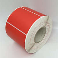 Термоэтикетка самоклеющаяся 58х40 с печатью (500 эт. в рулоне) красный цвет