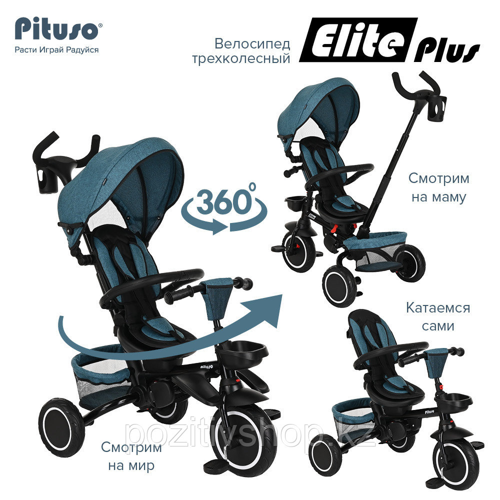 Велосипед трехколесный Pituso Elite Plus Сине-зеленый - фото 5 - id-p106571609