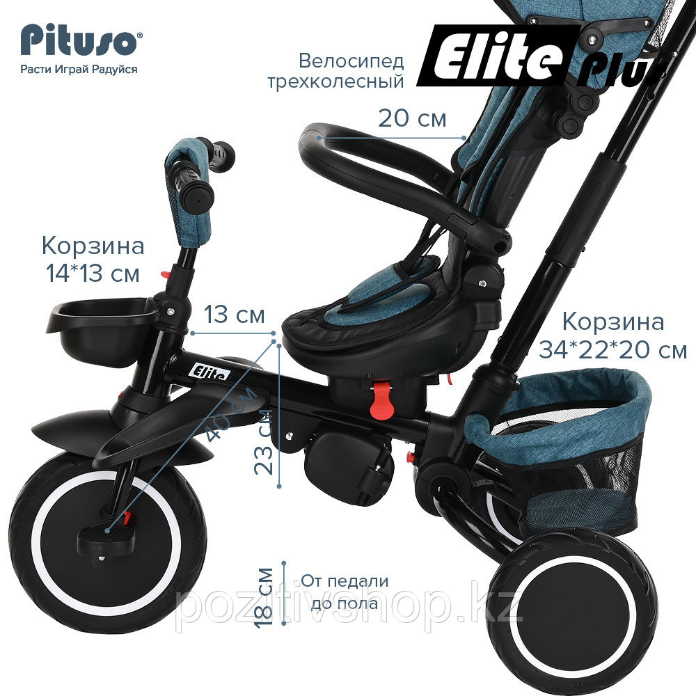 Велосипед трехколесный Pituso Elite Plus Сине-зеленый - фото 9 - id-p106571609