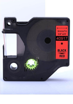 Картридж для Dymo S0720720/40917 типа D1, черный текст на красном фоне, 9ммх7м, фото 1