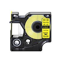 Картридж для Dymo Rhino (S0718440)/18431 с виниловой лентой (9мм х 5.5м, черный на желтом)