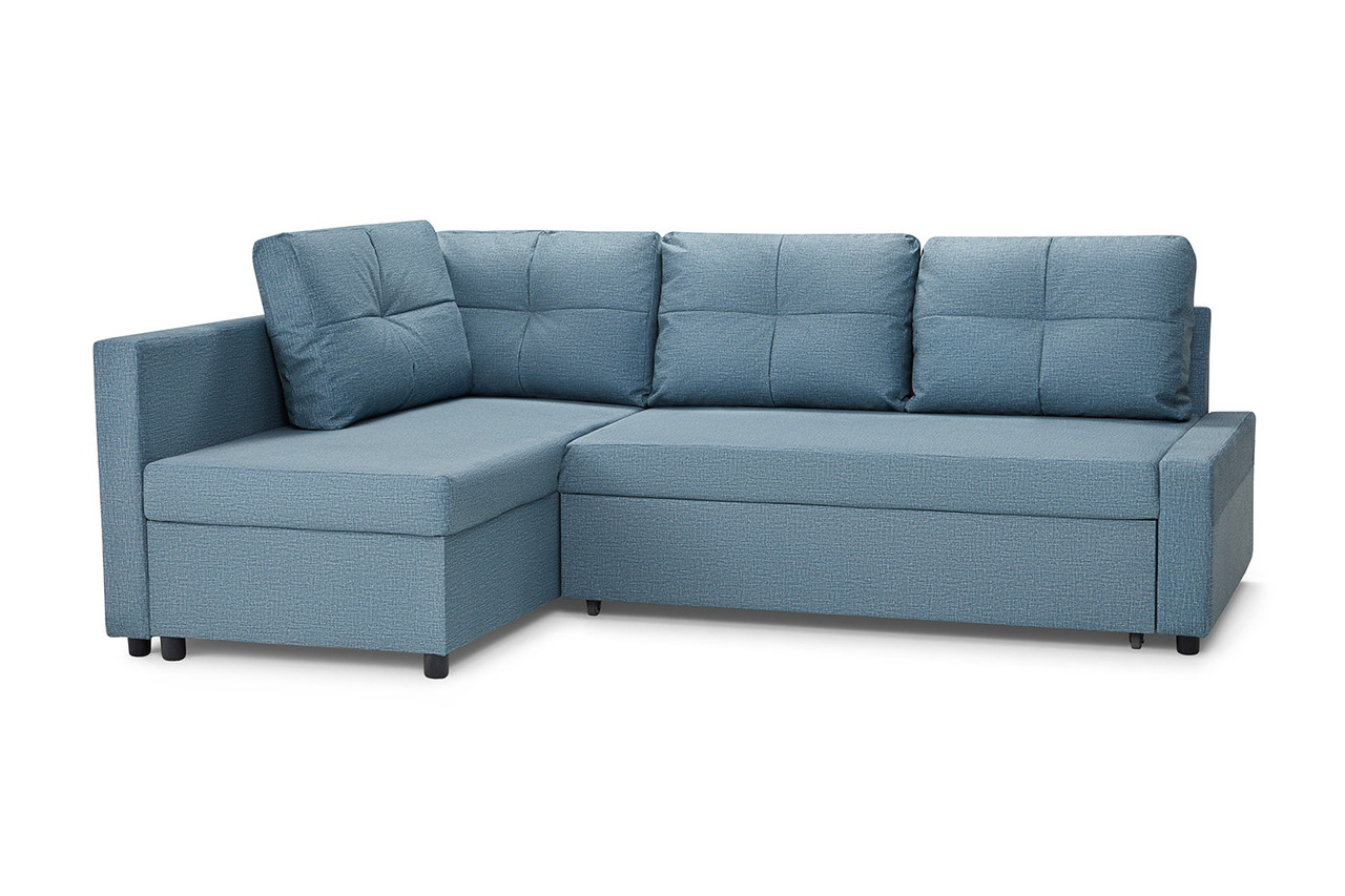 Угловой диван-кровать Поло, голубой