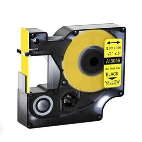 Термоусадочная трубка Dymo S0718310/18056 (12мм х 1,5м, черный на желтом), фото 1