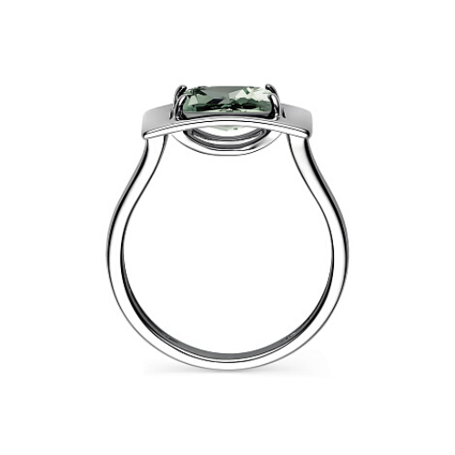 Кольцо из родированного серебра с празиолитом. Размер кольца 17,5 - фото 2 - id-p106573830