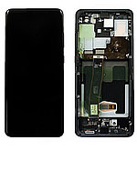 Дисплей Samsung Galaxy S21 Ultra G998, в сборе с сенсором,с рамкой, Черный (Оригинал)
