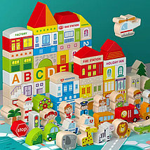 Деревянный конструктор - 120 деталей, Sunshine City Building Blocks, фото 2