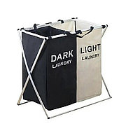 Складная корзина для белья с 2 отсеками (4747)