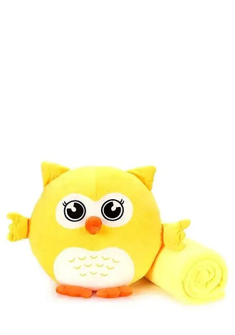 Игрушка-подушка с пледом Сова 3 в 1, желтый (4742), фото 2