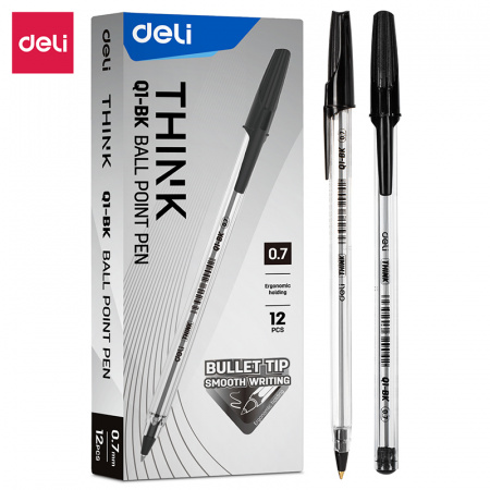Ручка шариковая DELI "Think", 0,7 мм, черная - фото 1 - id-p106580953