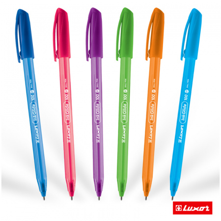 Ручка шариковая Luxor "InkGlide 100 Icy", 0,7 мм, трехгранный корпус, синяя - фото 2 - id-p106586525