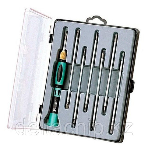 SD-081B Отвертка набором двухсторонних сменных бит (14 шт.) различных типов Pro'sKit