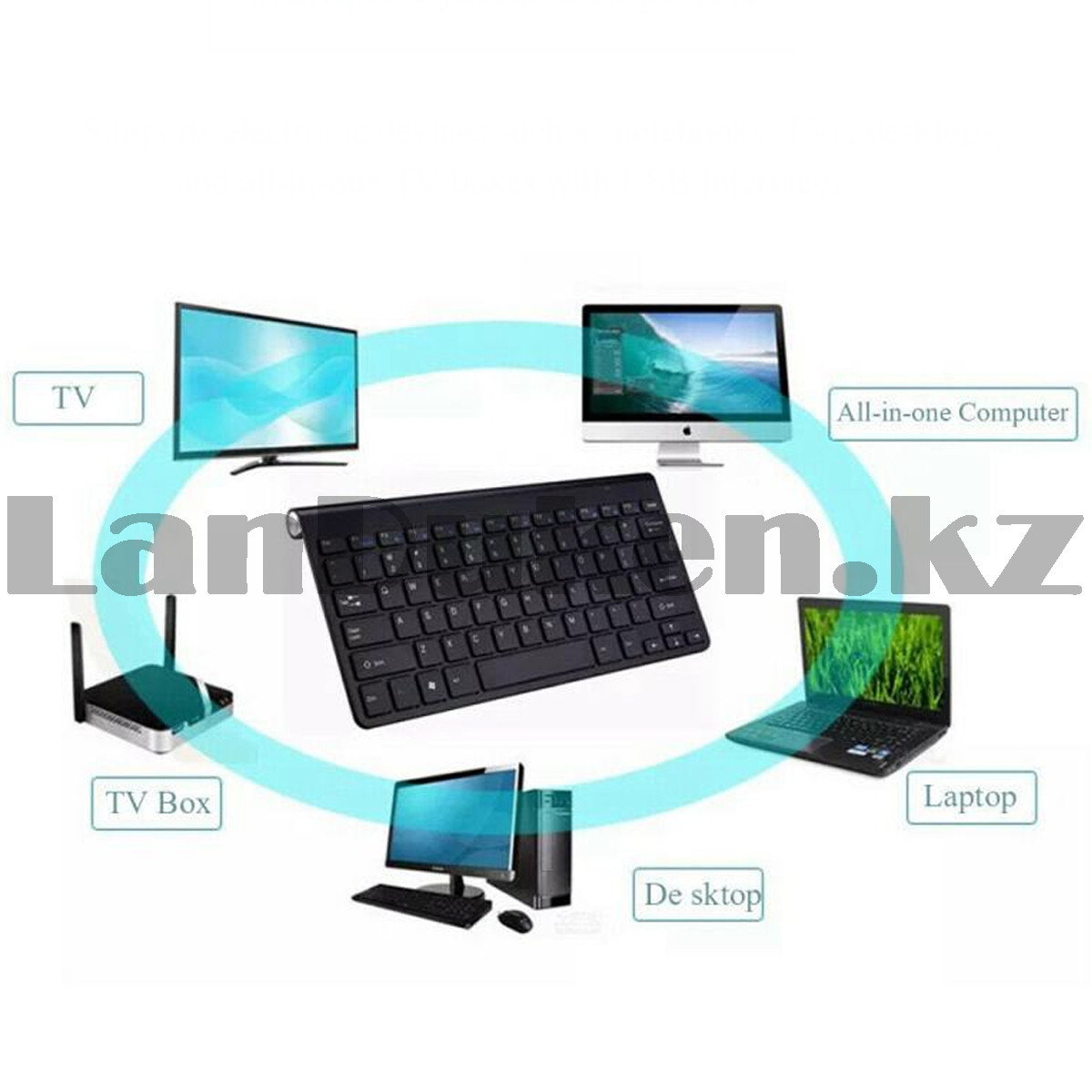 Комплект клавиатура и мышь беспроводные с USB- приемником на батарейках black - фото 4 - id-p106586464