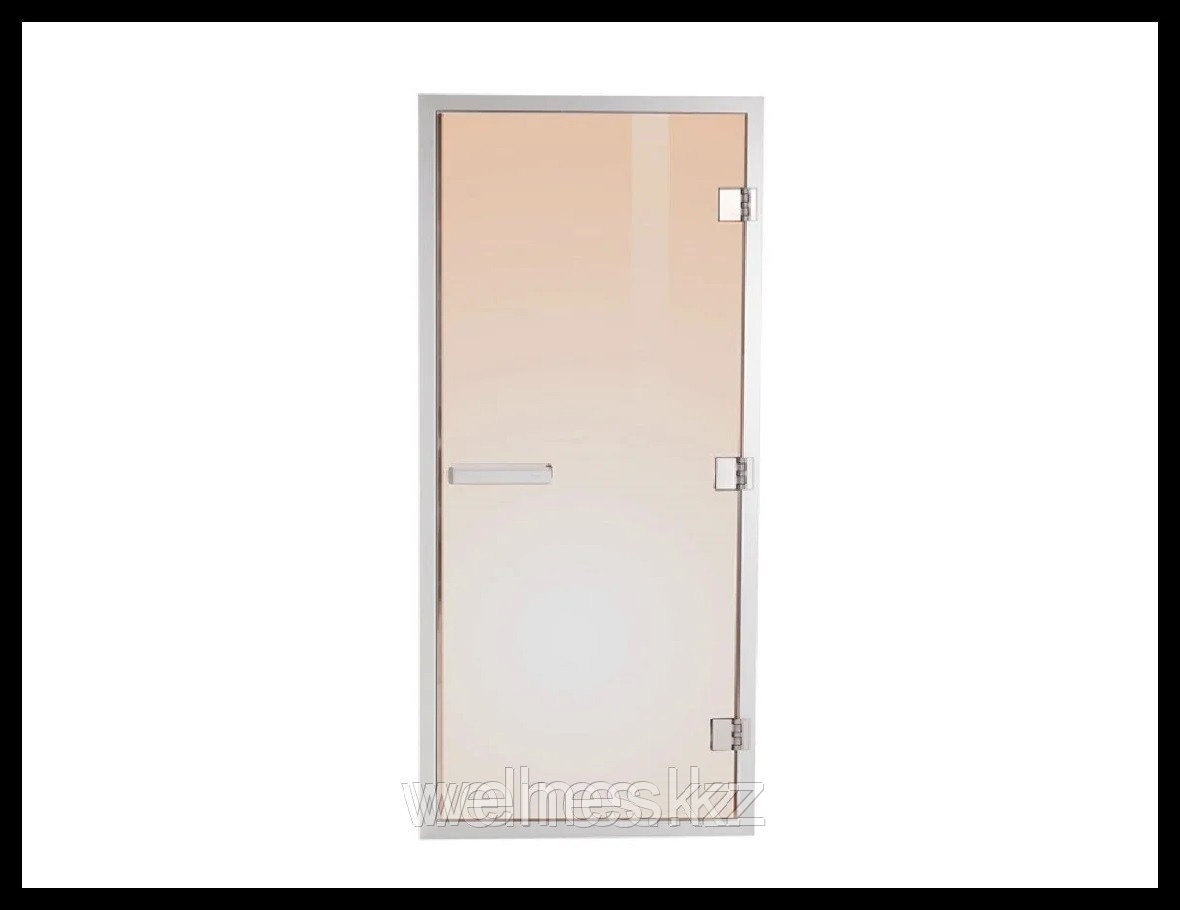 Дверь для хамама Steam Bronze 8х20 (короб - алюминий, стекло - бронза, с порогом), фото 1